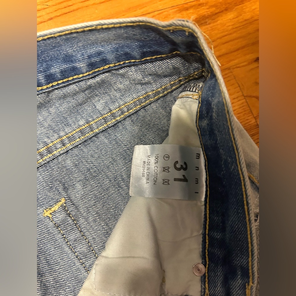 MNML Light Blue Distressed Skinny Jeans - Picture 2 of 6